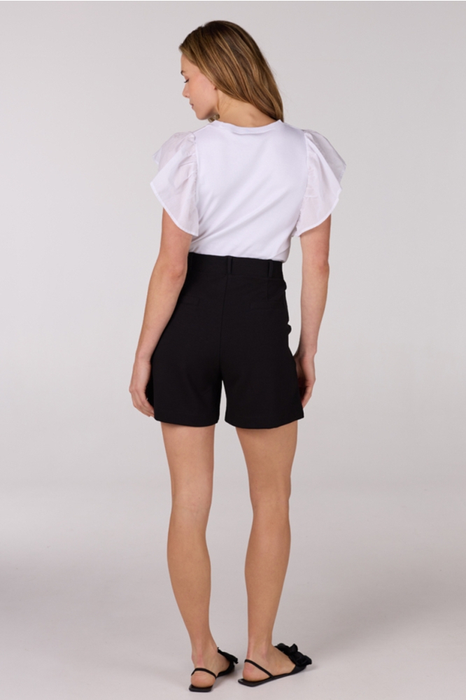 FELIPA HS25 SHIRT CO 129 RUFFLED CAP SLEEVE 000000 WIT